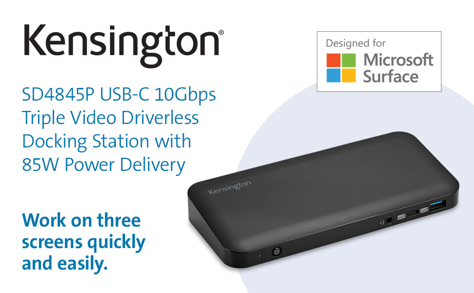 Kensington Surface Dock SD4845P Surface Docking Station with USBC